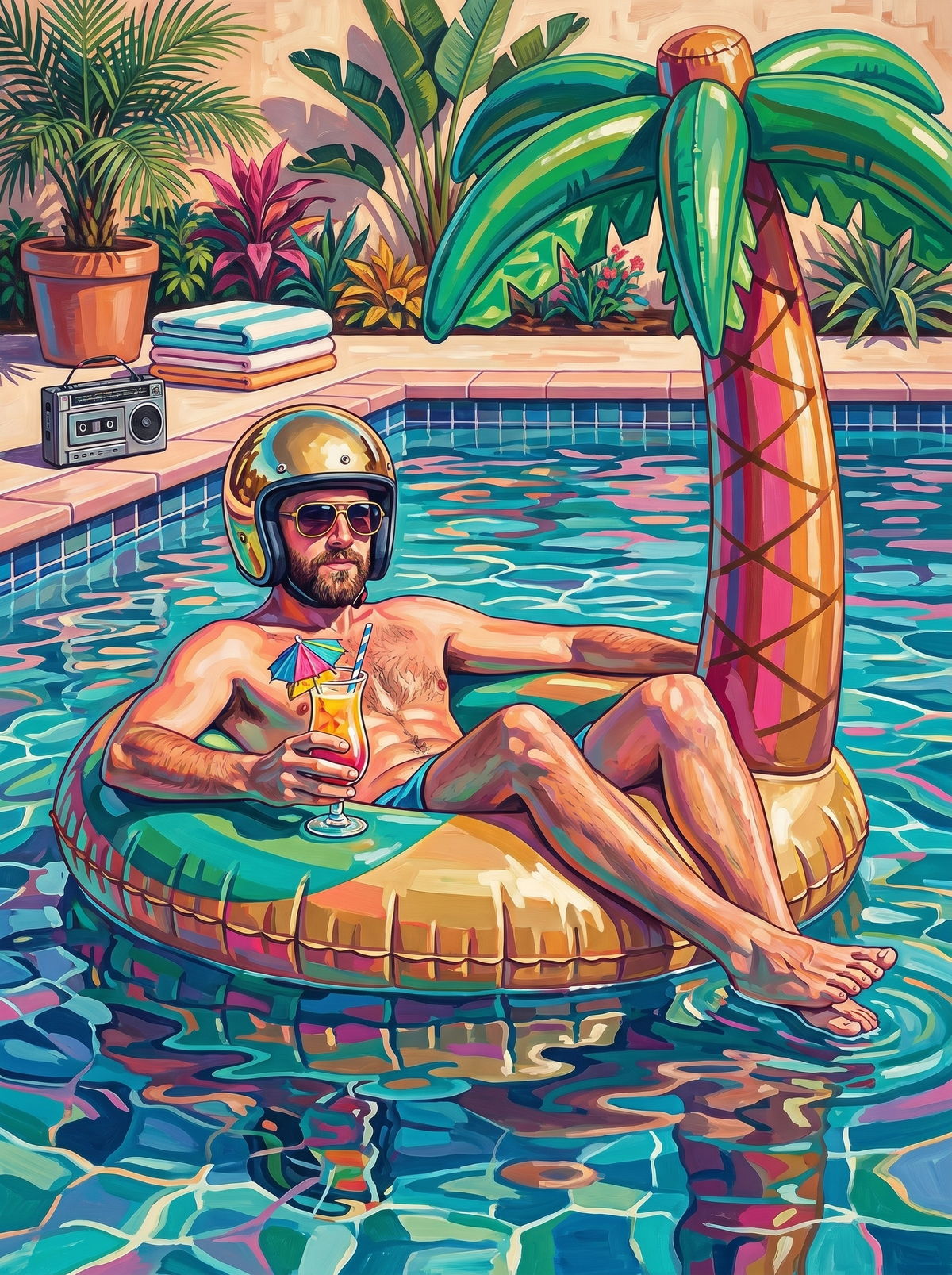 Retro Pool Day Chillin (80 Colours)