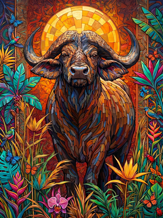 Sacred Golden Mandala Bull (80 Colours)