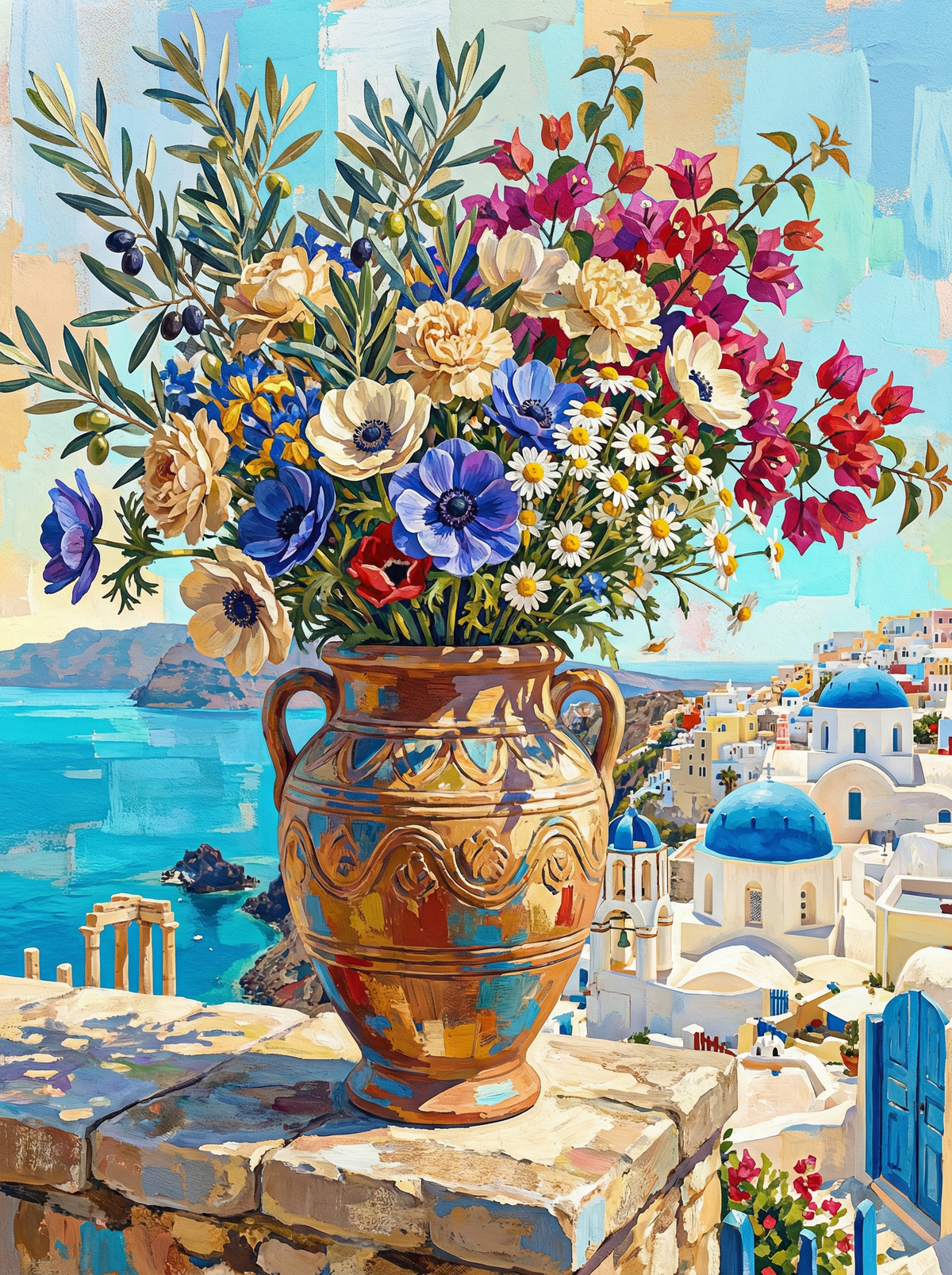 Santorini Seaside Bouquet (80 Colours)