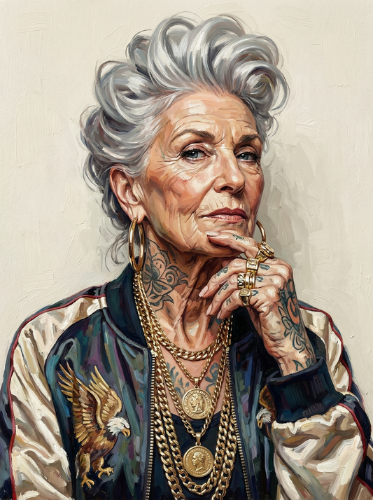 Silver Haired Rebel Woman (80 Colours)