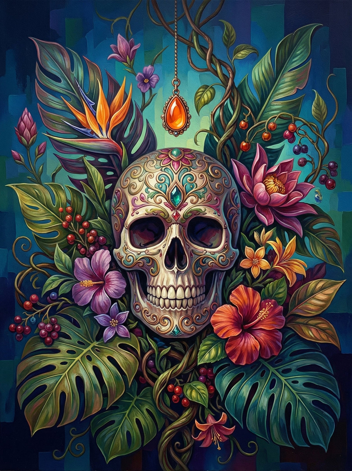 Sugar Skull Floral Art (120 Colours)