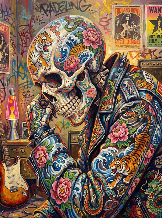 Sugar Skull Leather Jacket (120 Colours)