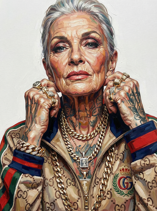 Tattooed Grandmother Portrait (80 Colours)