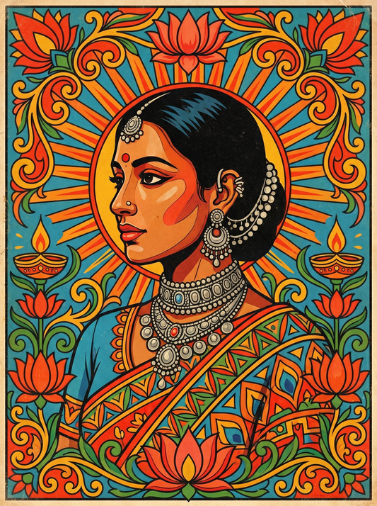 Teal Jewel Indian Woman (80 Colours)