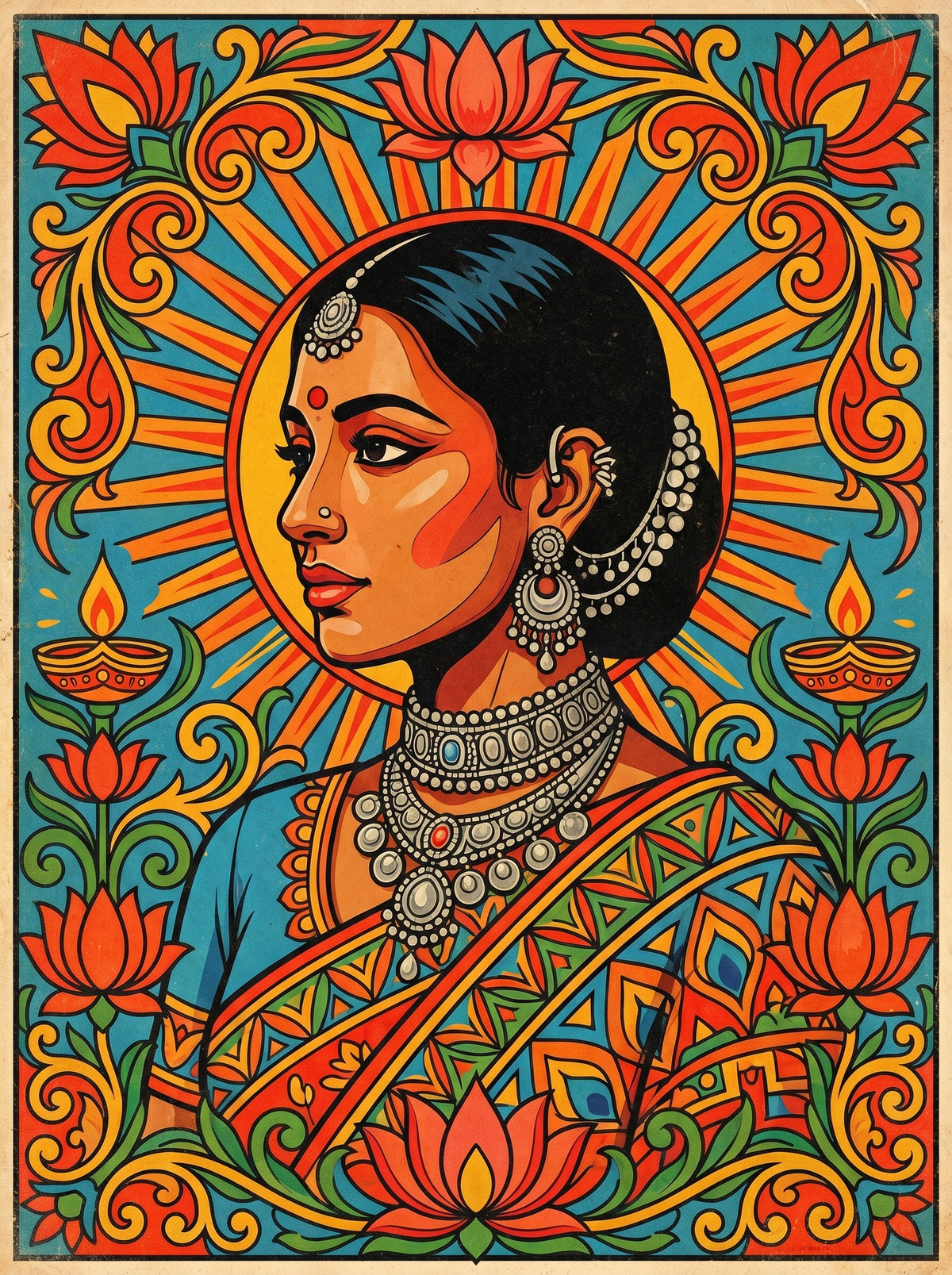 Teal Jewel Indian Woman (120 Colours)