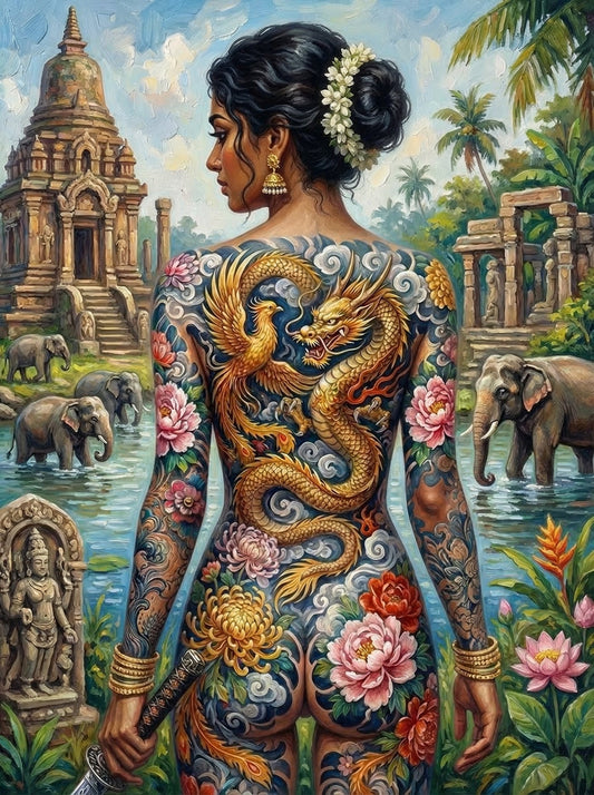 Temple Tattoo Elephant River (120 Colours)