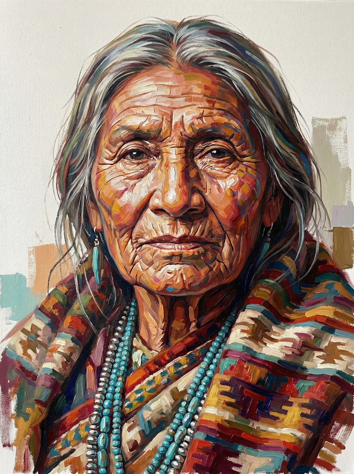 Tribal Beaded Woman Portrait (120 Colours)