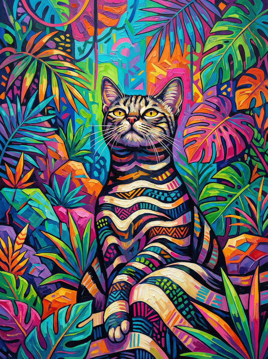 Tropical Cat Portrait (80 Colours)