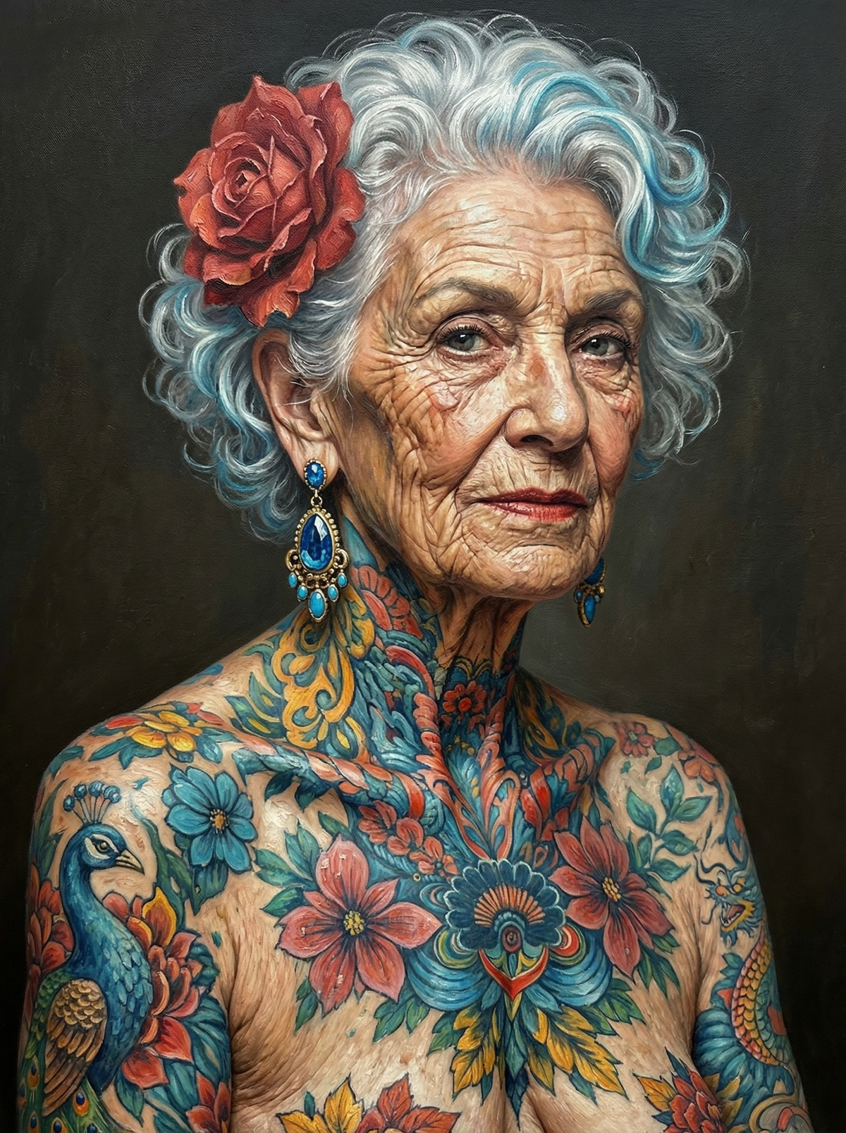 Turquoise Haired Styled Lady (120 Colours)