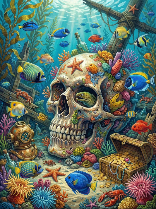 Underwater Treasure Skull (80 Colours)