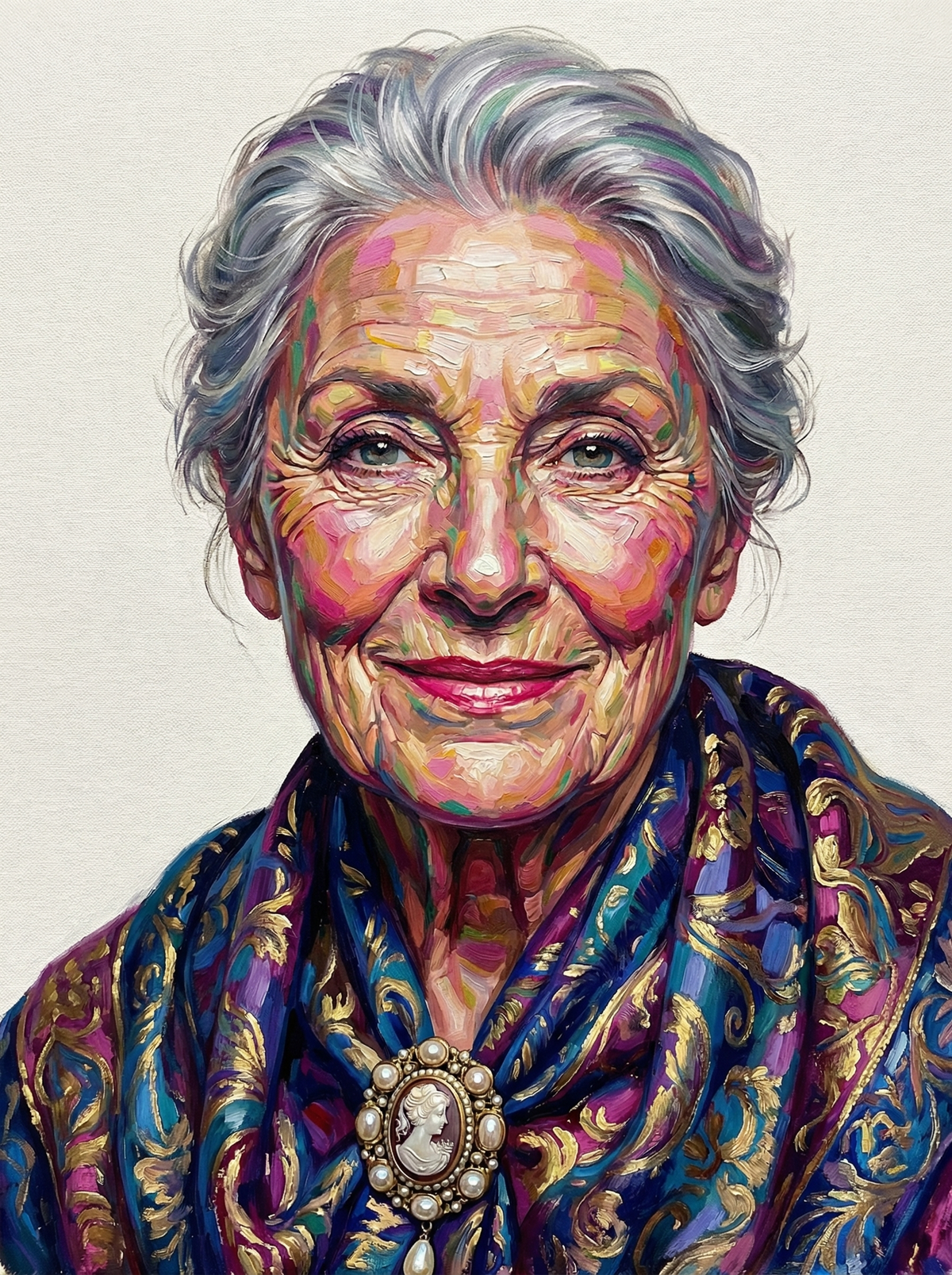 Vibrant Fabric Portrait Woman (80 Colours)