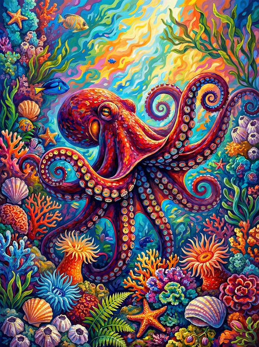 Vibrant Ocean Octopus (80 Colours)