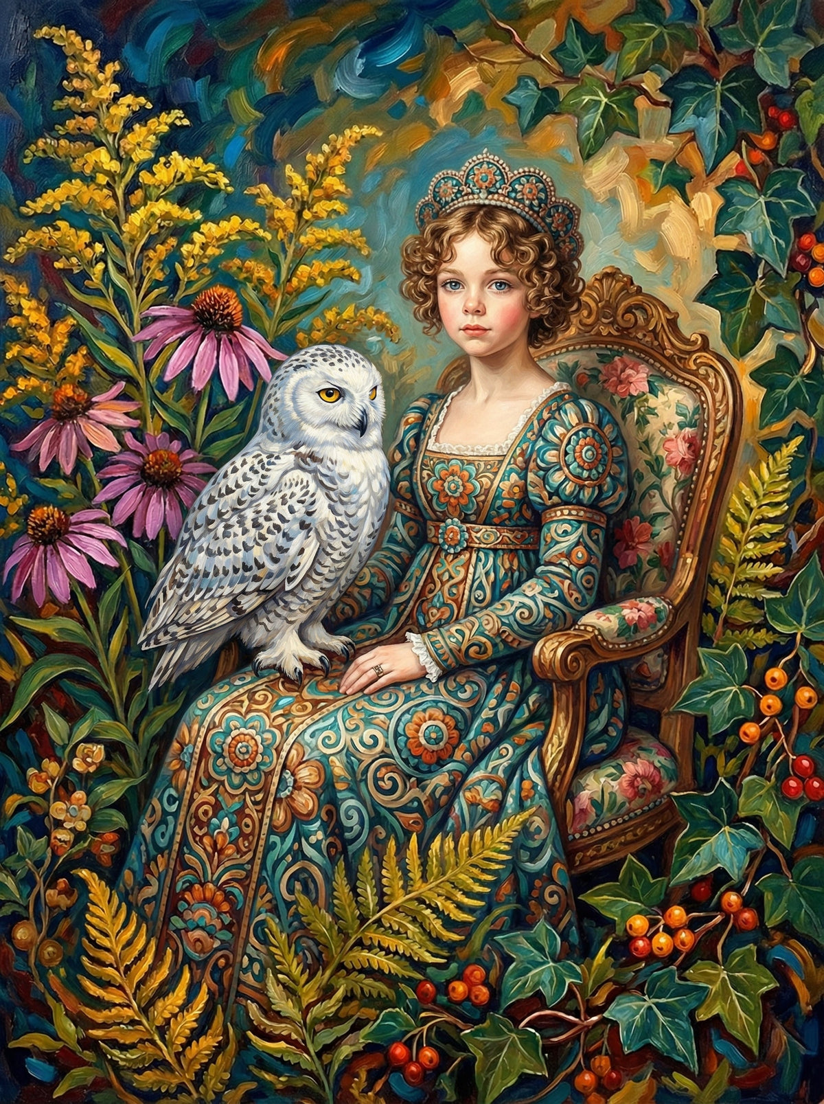 Victorian Girl Snowy Owl (120 Colours)