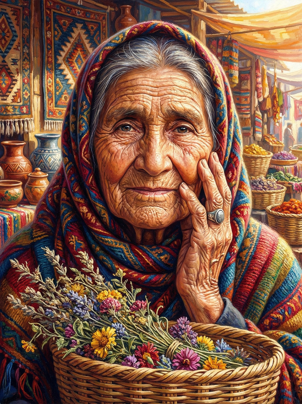 Village Woman Basket (120 Colours)