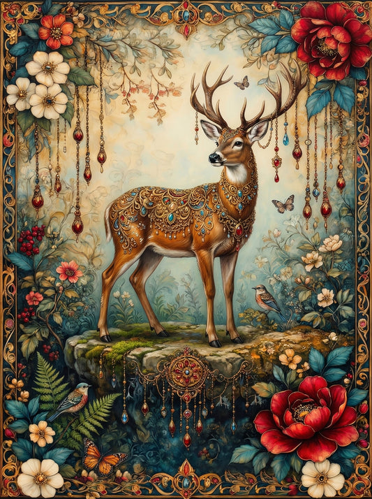 Vintage Ornamental Deer (80 Colours)