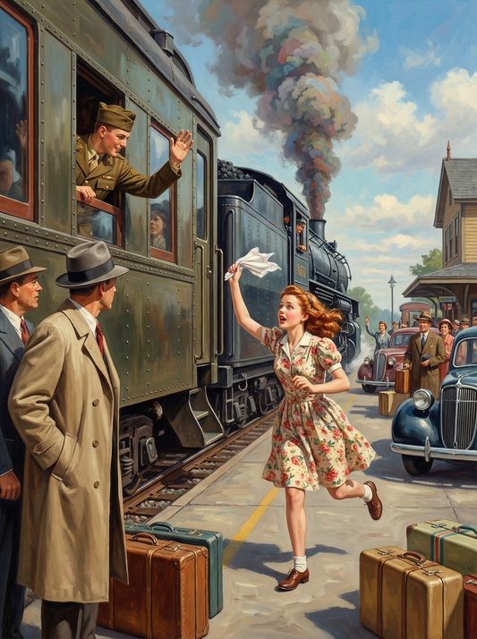 Vintage Train Station Farewell (80 Colours)