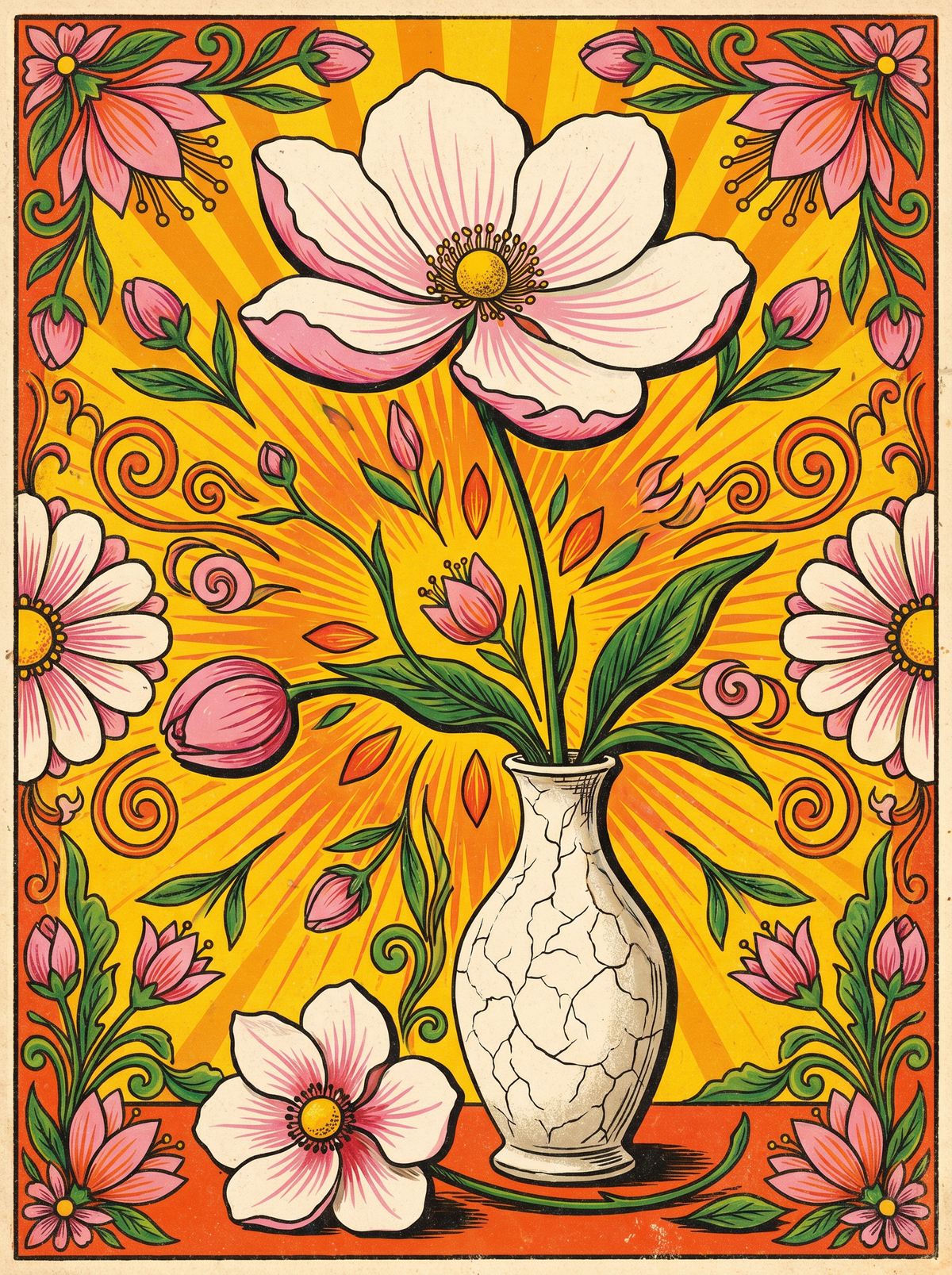 White Blossom Vase (120 Colours)