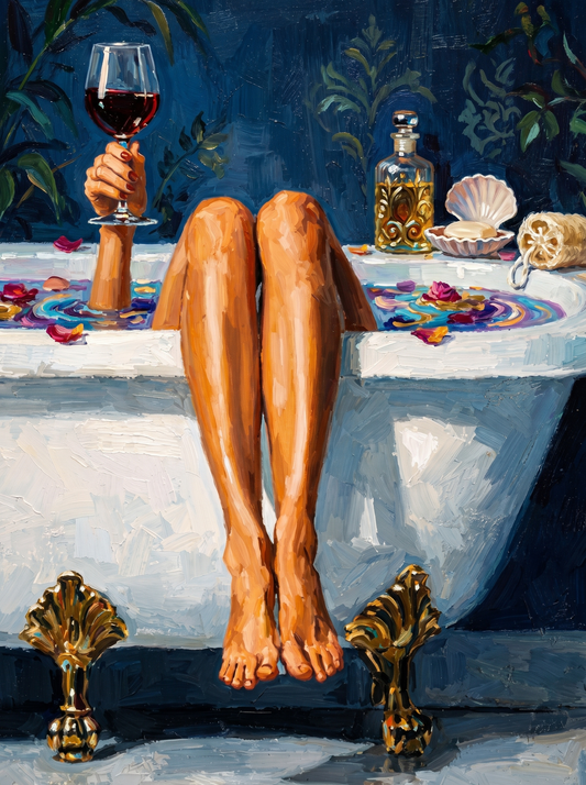 Wine And Rose Petals Bath (120 Colours)