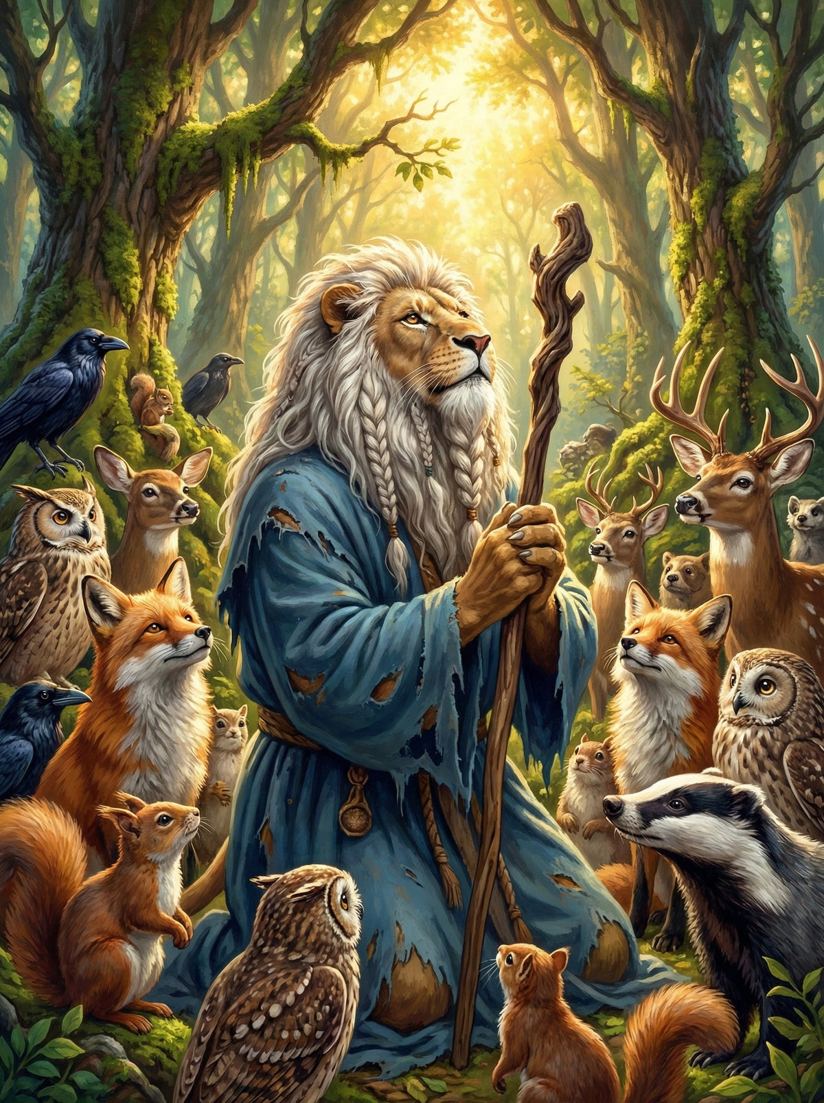 Lion Wizard With Woodland Creatures (120 Colours)