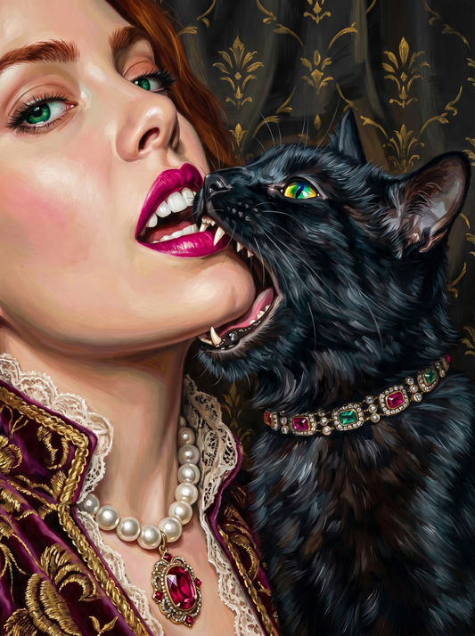 Woman And Black Cat (80 Colours)