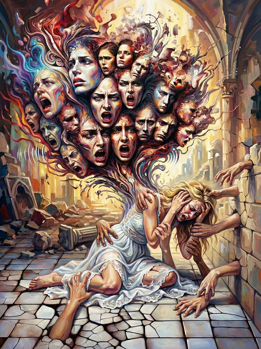 Woman Many Faces Agony (80 Colours)