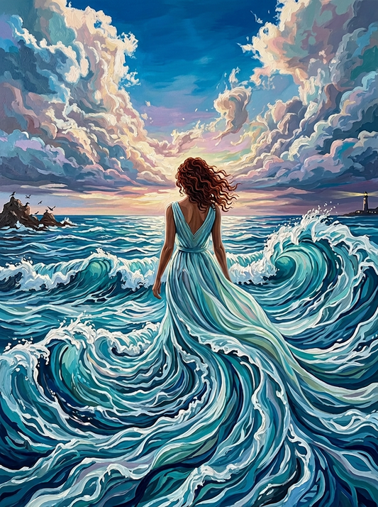 Woman Ocean Wave Dress (80 Colours)