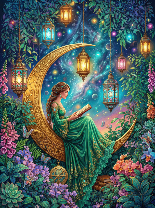Woman Reading Crescent Moon (120 Colours)