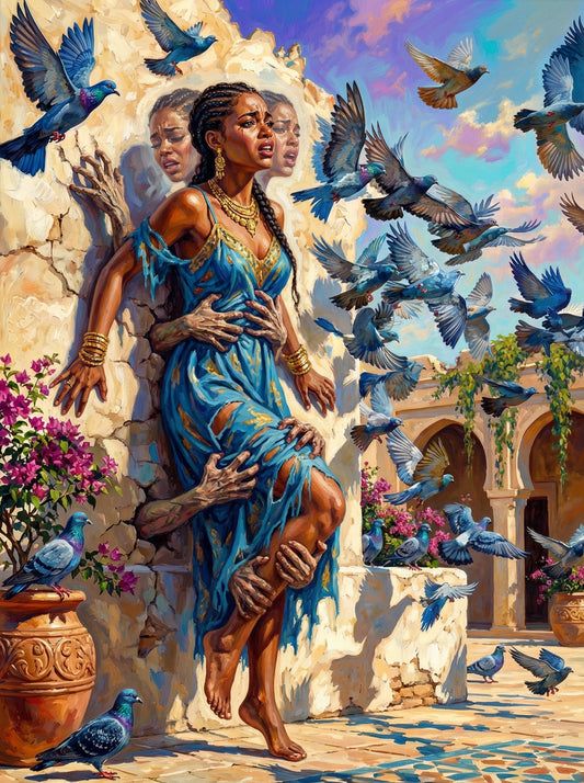 Woman Ruins Reaching (80 Colours)