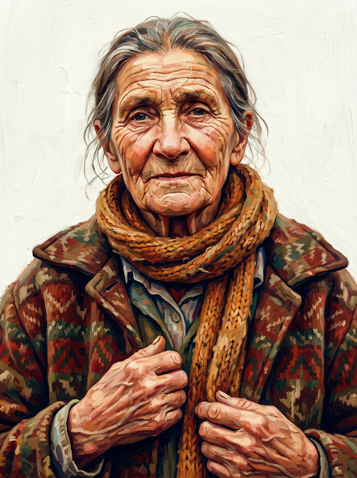 Woman With Autumn Scarf (80 Colours)