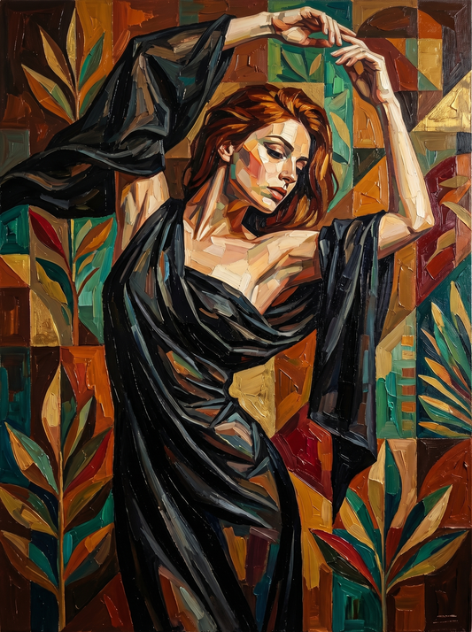 Woman With Flowing Scarf (80 Colours)