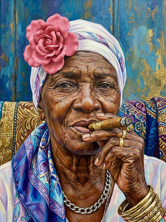 Woman With Pink Headwrap (80 Colours)