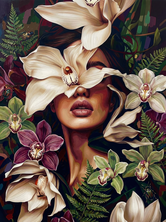 Woman With White Orchids (80 Colours)