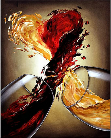 Heart-Shaped Wine Paint By Numbers Kit
