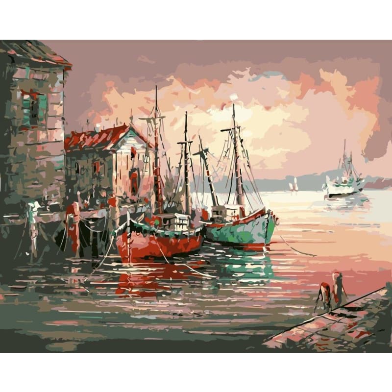 Boat Diy Paint By Numbers Kits WM-913 - NEEDLEWORK KITS