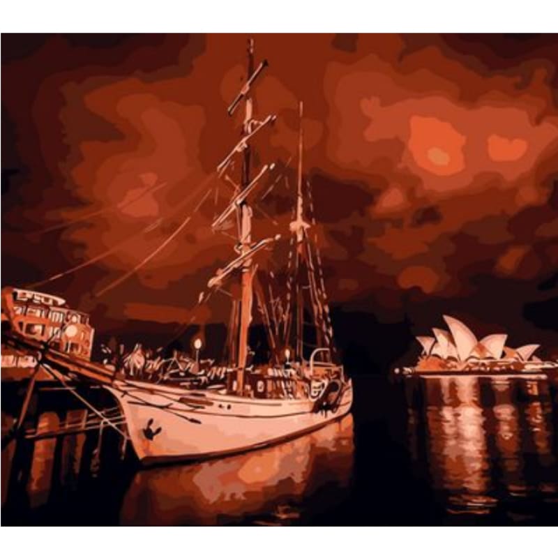 Boat Diy Paint By Numbers Kits ZXQ187-18 - NEEDLEWORK KITS