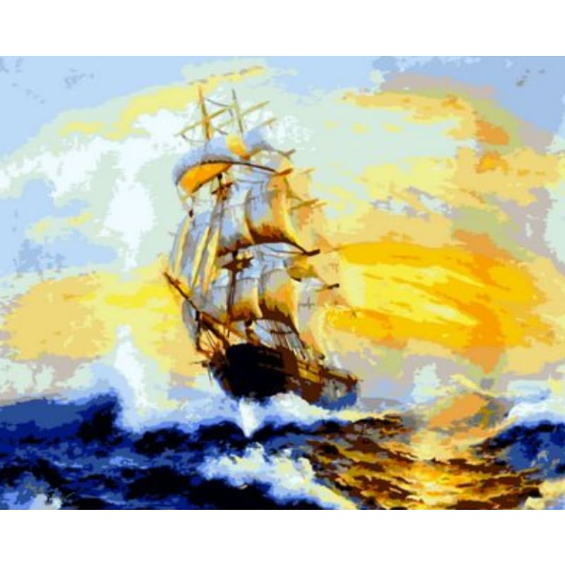Boat Diy Paint By Numbers Kits ZXQ805-23 - NEEDLEWORK KITS