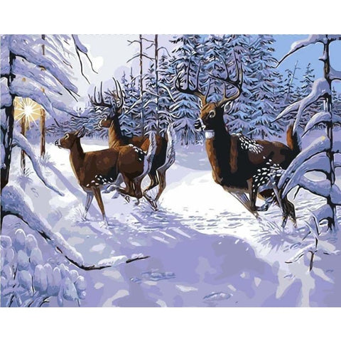 Deer Diy Paint By Numbers Kits PBN95726 - NEEDLEWORK KITS