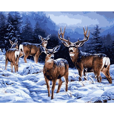 Deer Diy Paint By Numbers Kits WM-814 - NEEDLEWORK KITS