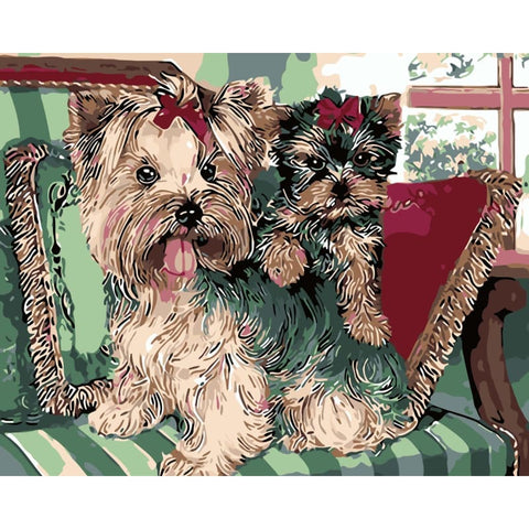 Dog Diy Paint By Numbers Kits WM-128 - NEEDLEWORK KITS