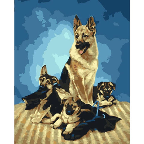 Dog Diy Paint By Numbers Kits WM-1610 - NEEDLEWORK KITS