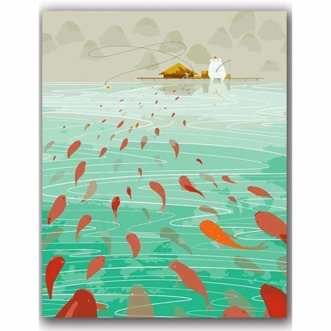 Fish Diy Paint By Numbers Kits PBN30174 - NEEDLEWORK KITS