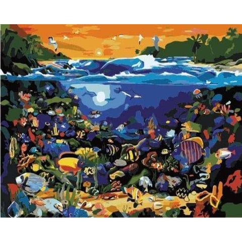 Fish Diy Paint By Numbers Kits ZXB883 - NEEDLEWORK KITS