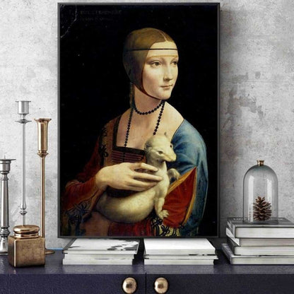Lady By Leonardo Da Vinci Diy Paint By Numbers Kits PBN57442 - NEEDLEWORK KITS