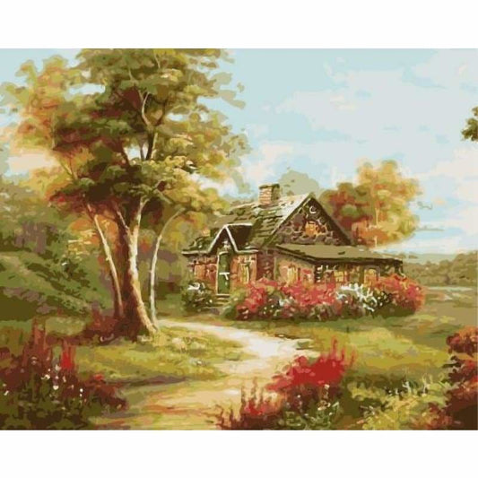 Landscape Cottage Diy Paint By Numbers Kits ZXE544 - NEEDLEWORK KITS