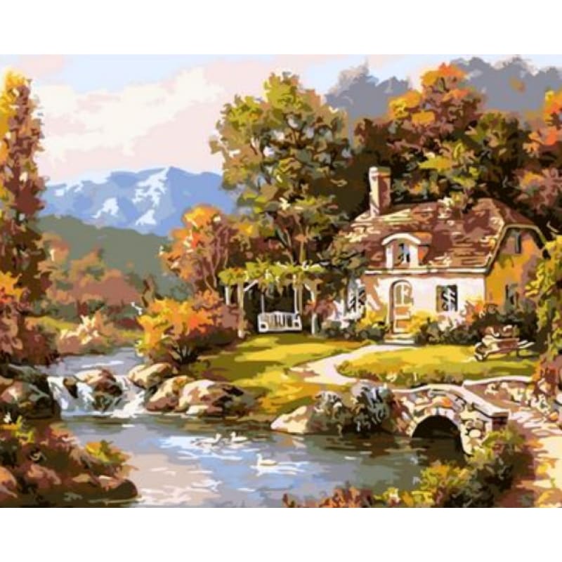 Landscape Cottage Diy Paint By Numbers Kits ZXQ1106 - NEEDLEWORK KITS