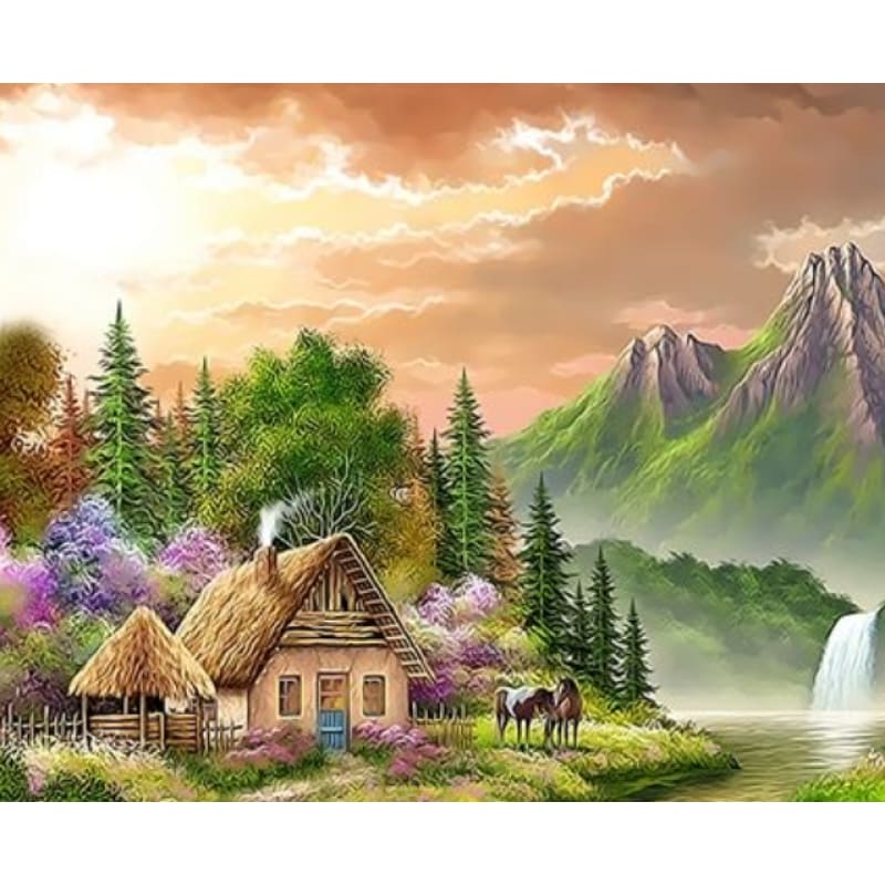 Landscape Cottage Diy Paint By Numbers Kits ZXQ3311 - NEEDLEWORK KITS