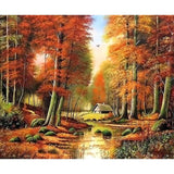 Landscape Forest Diy Paint By Numbers Kits ZXQ3402 - NEEDLEWORK KITS