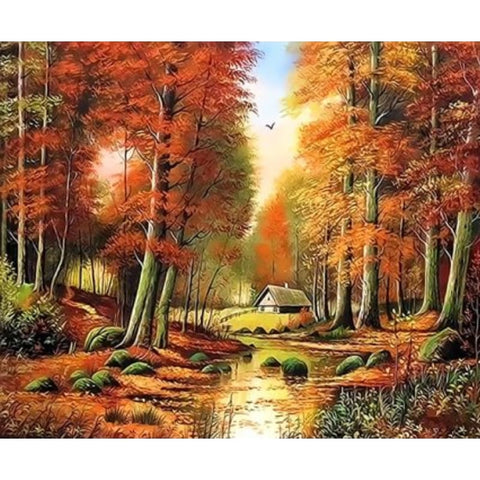 Landscape Forest Diy Paint By Numbers Kits ZXQ3402 - NEEDLEWORK KITS