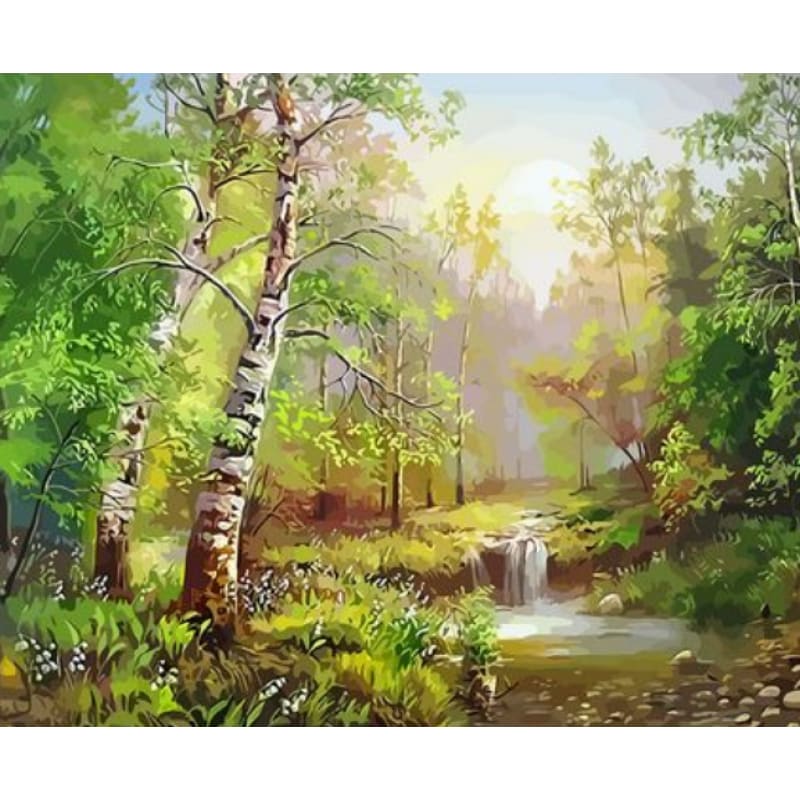 Landscape Forest Diy Paint By Numbers Kits ZXQ3951 - NEEDLEWORK KITS