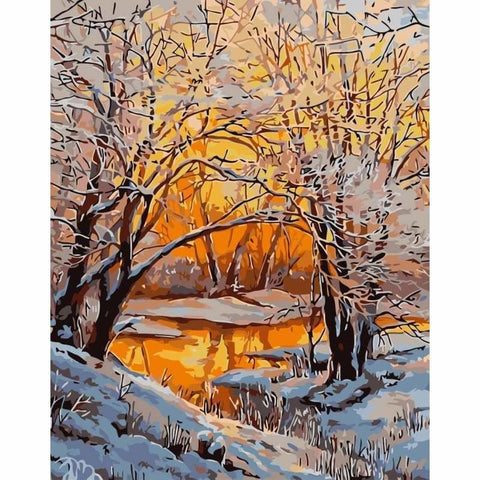 Landscape Forest Diy Paint By Numbers WM-247 - NEEDLEWORK KITS